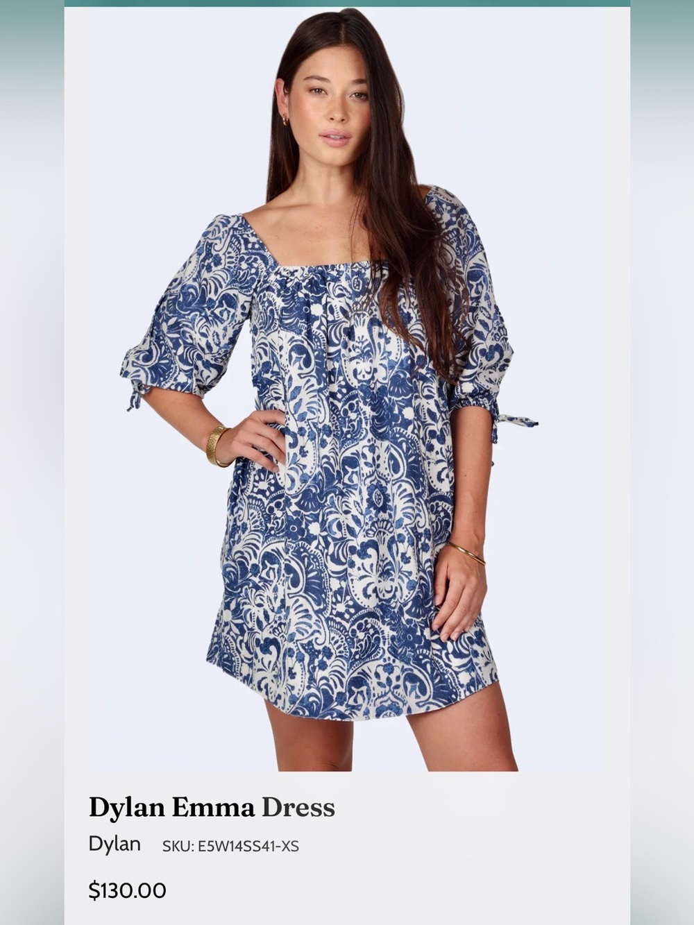 Dylan Emma Puffsleeve Dress in Indigo